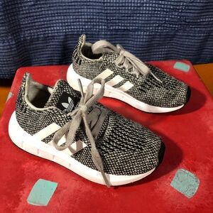 adidas Kids Black & White Knit Sneakers